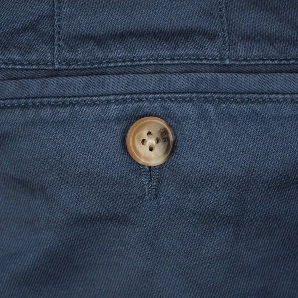 Peter Millar Chino Shorts Mens 35 Blue Flat Front Casual Golf Twill Cotton